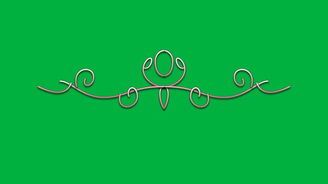 Elegant regal floral rose gold wedding ornamental style ornate border motion broadcast video overlay on green screen