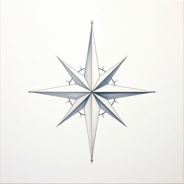 Elegant Compass Star Design on Light Background.