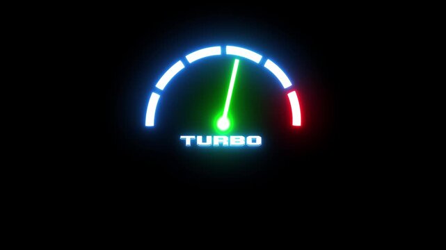 Turbo Speed Gauge Animation for High Performance, Acceleration, Productivity, Technology and Business Growth