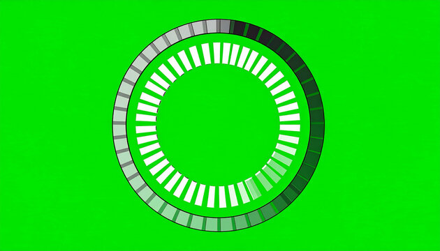 Futuristic Circular Loading Bar Animation with Green Screen Background and Progress Indicator Segments