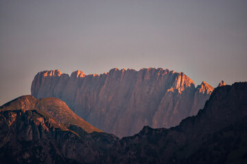 Naklejka premium Alba sulla Marmolada - Dolomiti