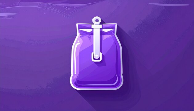 Purple Backpack Icon on Gradient Background.