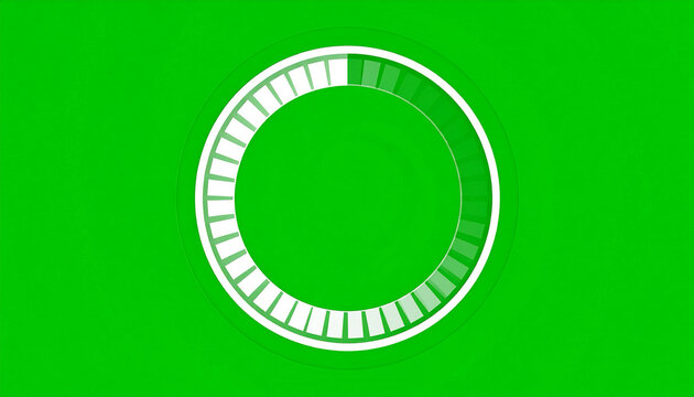 Abstract Circular Progress Bar Loading Indicator Animation on a Vibrant Green Screen Background with Copy Space