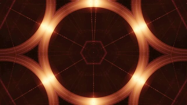 luminous geometric glowing golden rings, hexagonal patterns, futuristic interface design, digital texture, cosmic energy, radiant light effects, modern, technology