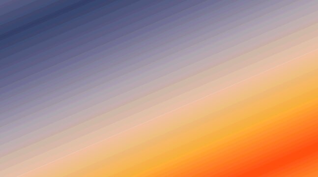 Abstract diagonal striped gradient background with sunset colors from navy blue to orange