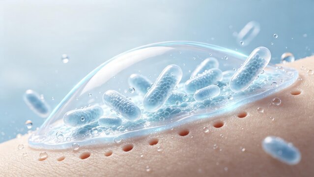 Beneficial skin microbiome bacteria on human skin surface