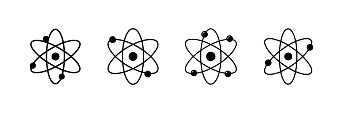 Atomic Structure Diagram Showing Electron Orbits Around Nucleus for Educational Science Illustrations