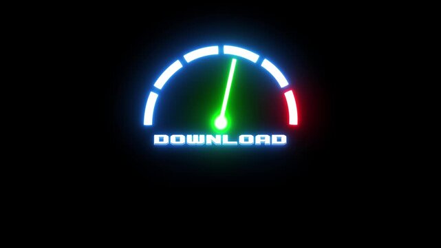 Digital Download Progress Gauge Animation for File Transfer, Software Installation and Internet Data Loading