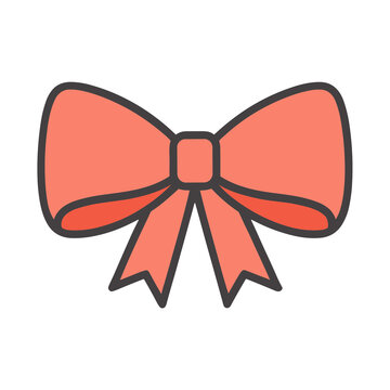Coral bow tie icon