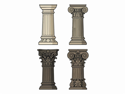 classic column isolated on white
