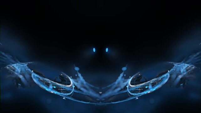 electric blue - glowing particles, technology, futuristic data stream, magical cyber energy flow, neon light effects, modern tech concept, research, science