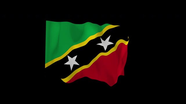 Breezy St Kitts Nevis National Flag Flowing