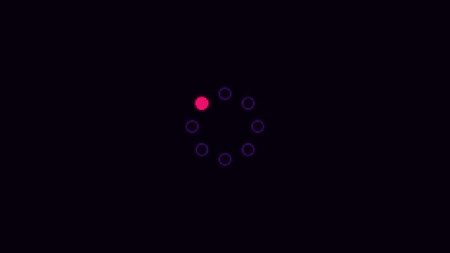 Pink center glowing node with blue circle icons