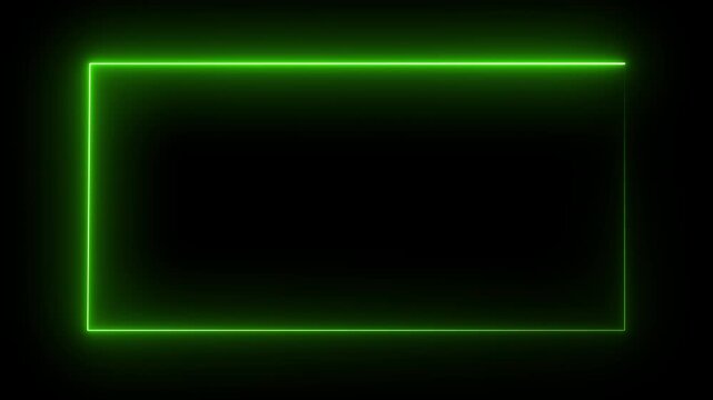 A Rectangular Frame Made Of One Moving Neon Lights, A Popular Abstract Background Overlay, Seamless Vaporwave Animation, 4K Animation.