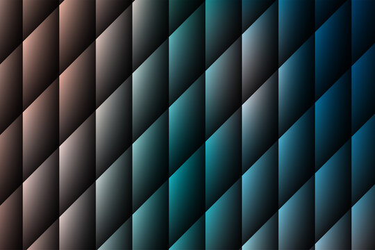 Abstract geometric background with diagonal parallelograms in dark bronze and blue