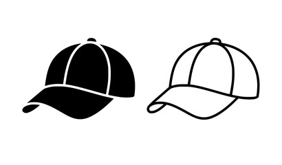 Fototapeta premium Baseball Cap Icon Set