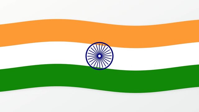 India national flag waving on split screen for video transition