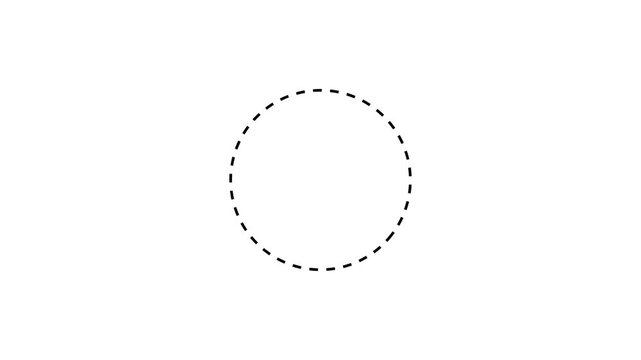 Dot circle frame animation isolated on white background