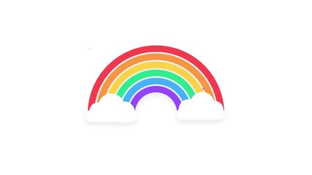 Rainbow emerging from a fluffy cloud