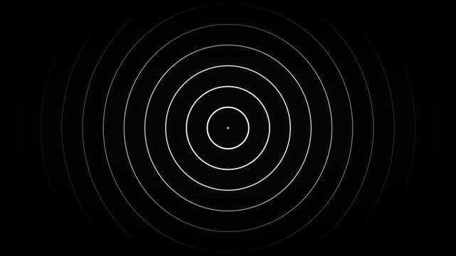 Concentric circles geometric design on dark background