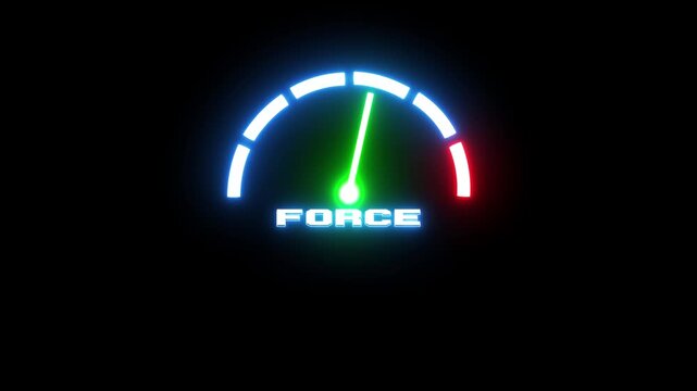Force and Power Concept with Strong Performance Gauge, Visualizing Business Strength, Energy, Capability and Competitive Power