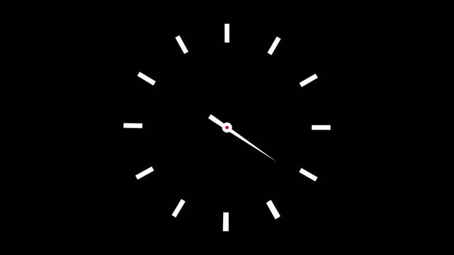 Clock spinning watch animation 12 hours alpha channel