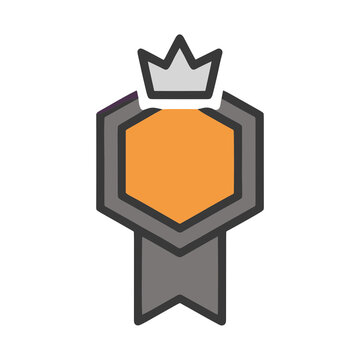 Medal icon with crown and ribbon