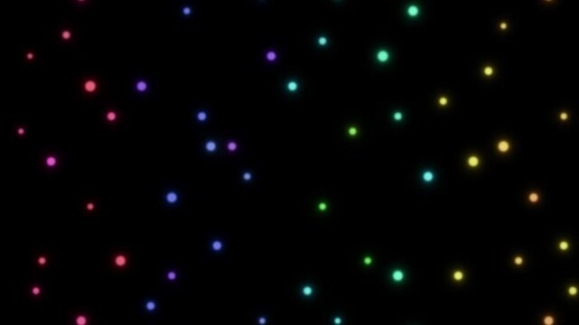 Colorful stars and dots on dark space background