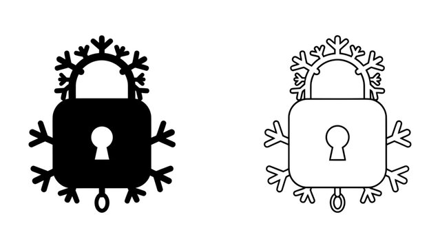 Padlock Decorated with Snowflakes