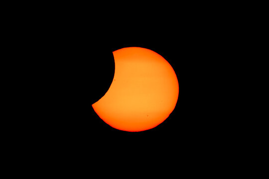 August 12, 2026 Solar Eclipse During the Second Partial Phase, Spain