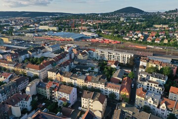 Fototapeta premium Fulda aus der Luft – Panorama der historischen Innenstadt und Umgebung