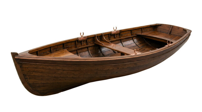Small wooden rowboat for fishing and recreation illustration