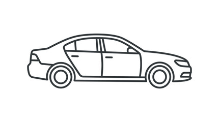 Fototapeta premium Modern sedan vehicle line drawing illustration.