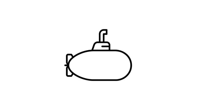 Minimalist submarine vector outline icon design.