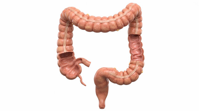 Human Large Intestine and Colon Anatomical Structure