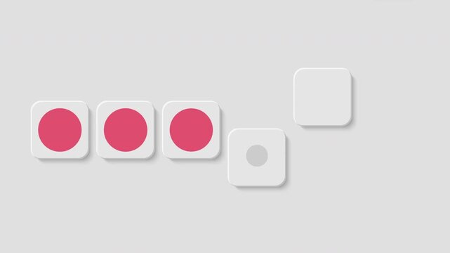 Minimalist animated template with six square data blocks
