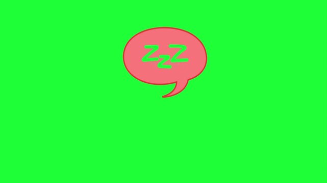 Sleep zzz bubble animation green screen speech 