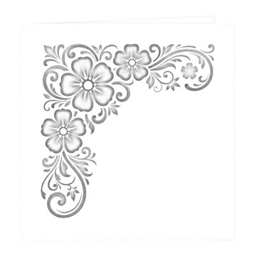 Decorative floral corner accent isolated on transparent background
