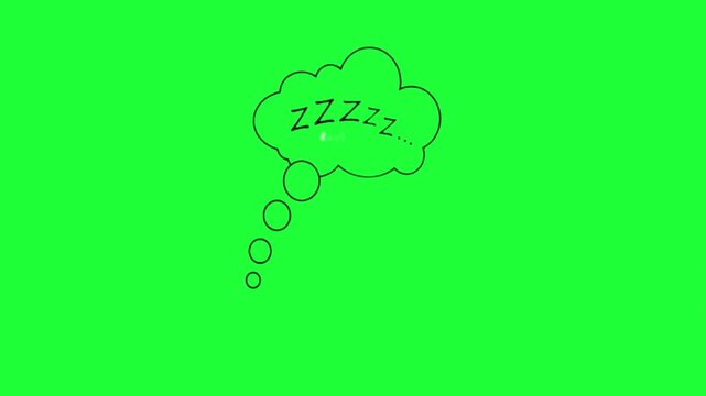 Sleepy dream bubble zzz cartoon animation green