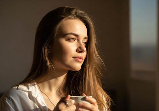 Portrait of a young woman with wet hair and natural skin looking at camera portrait skincare