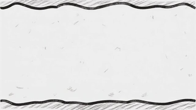 Hand Drawn Pencil Sketch Border Frame with Wavy Lines on Textured Paper Background - Artistic Charcoal Doodle Title Template