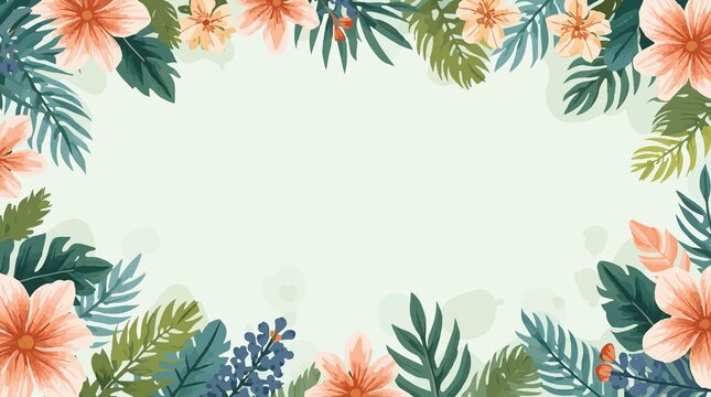 Template summer vocation decoration Frame Background with flat design