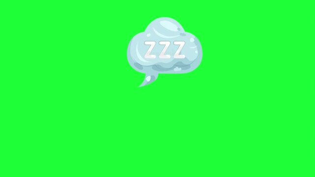 Sleep bubble zzz green screen animation speech