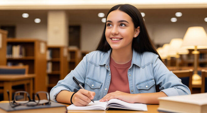 Studious young university student prepares for psychology economics and language exams, connecting higher education with online learning degree courses admission and several popular career paths