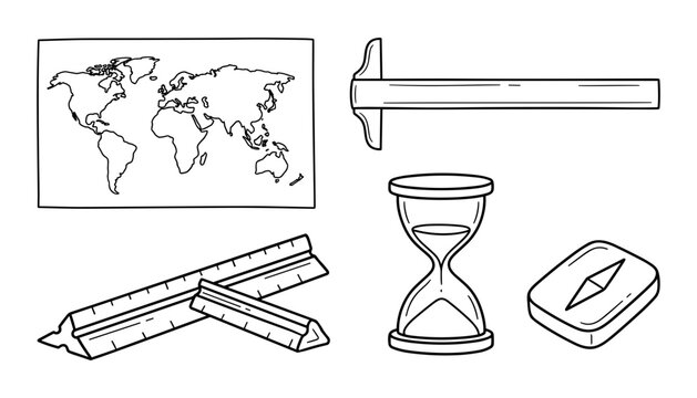 Set of drafting and navigation tools