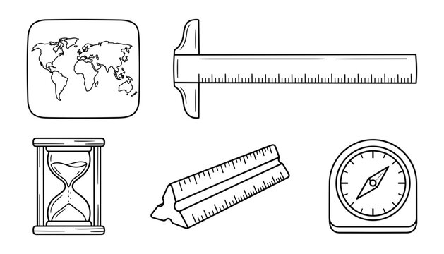 Collection of engineering and navigation icons