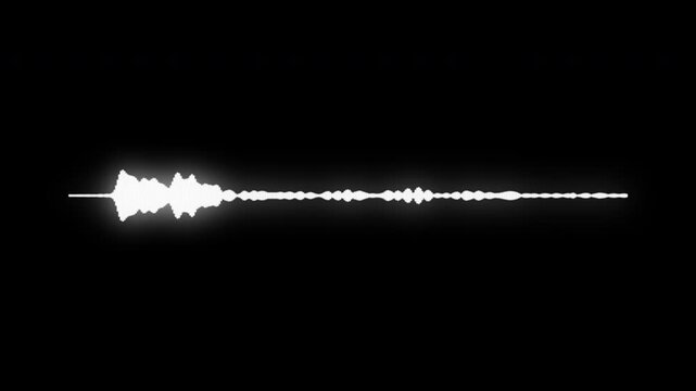 abstract audio frequency waveform animation on transparent background, digital sound frequency spectrum visualizer, music equalizer lines in 4k video.