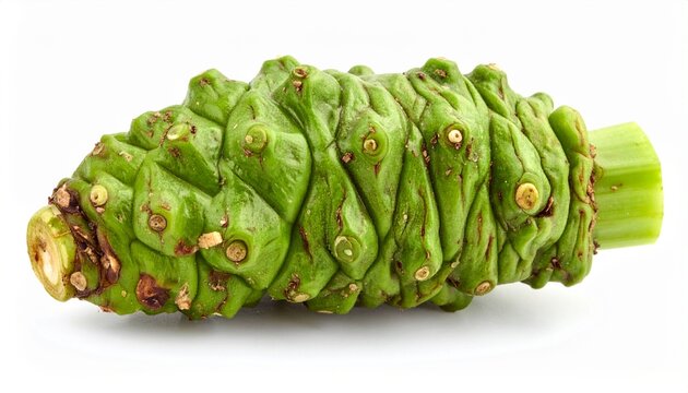 Fresh Green Noni Fruit Isolated on White Background