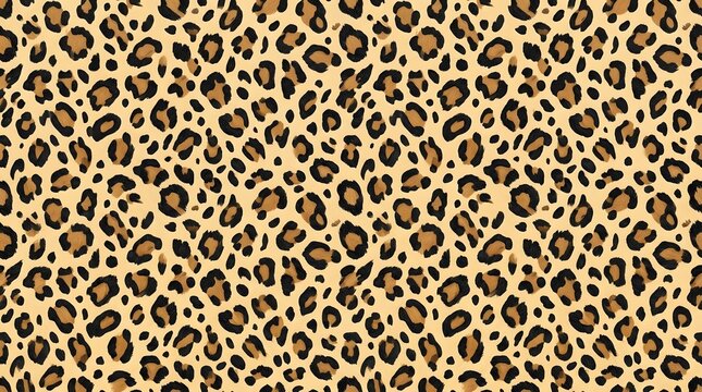 Leopard print seamless pattern wild animal fur texture fashionable vector background design in natural brown and black colors for stylish apparel and accessories