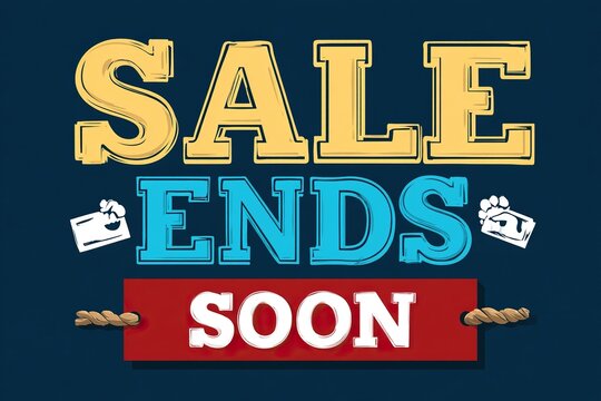 Sale ends soon text in bold letters with decorative elements